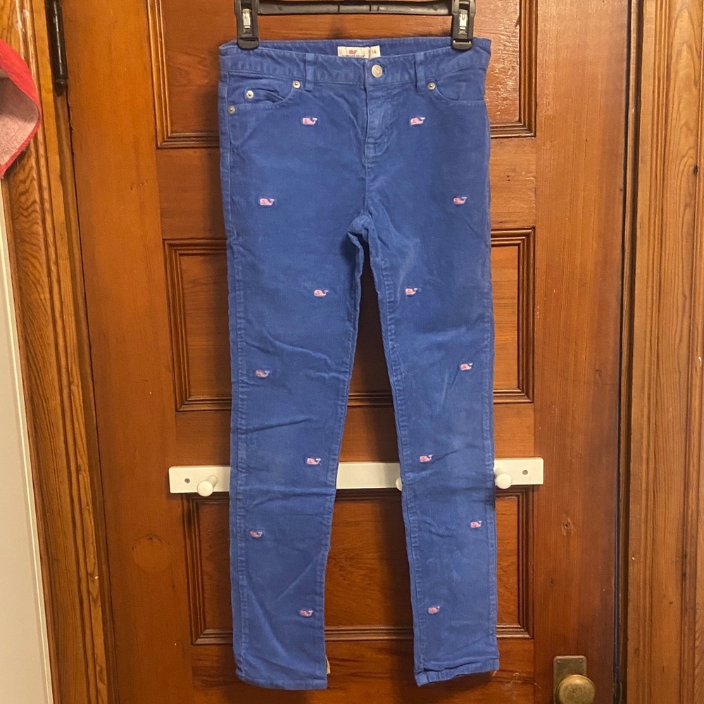 Vineyard Vines Blue Corduroy Pants with Whale Detail